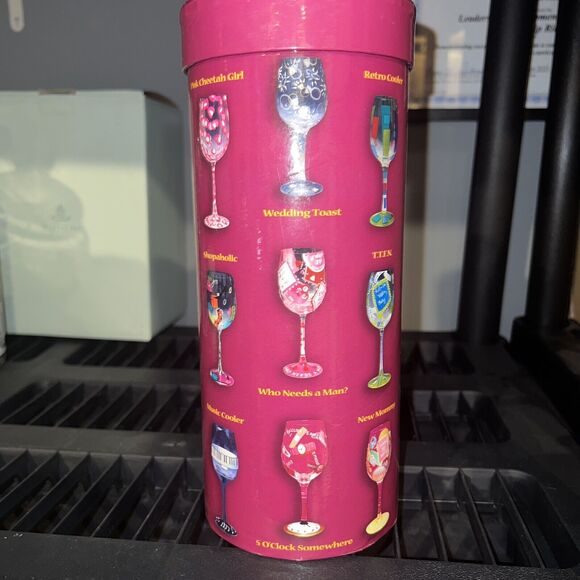 Lolita Love My Wine Sangria Wine Glass Hand Painted 15oz Recipe On Bottom New - Picture 10 of 10